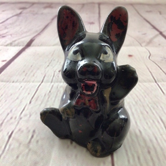 Vintage Hand Painted Redware Bunny Rabbit Salt and Pepper Shaker Pair - Japan - Picture 5 of 9